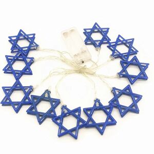 1,65M 10LED Hanukkah Ornament David Star String Lights Blue