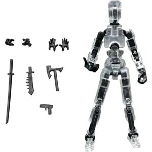T13 Action Figur, Titan 13 Action Figur med 4 typer våben og 3 typer hænder, T13 3D Printet Multi-Jointed Action Figur[HK] Transparent Transparent