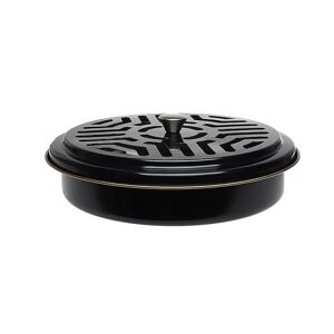 Mosquito Coil Holder Murstensramme Rustfrit Stål Rund Stand Sort Black