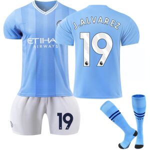 23- Manchester City Home Kids Fodbolddragt nr. 19 Alvarez 24