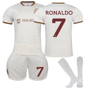 Al-Nassr tredje trøje 2023/24 Ronaldo #7 fodboldtrøje på udebane Børn Voksne 20(110-120CM)