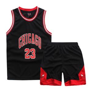 Michael Jordan nr. 23 Basketballtrøjesæt Bulls Uniform til børn Teenagere W Black S (120-130CM)