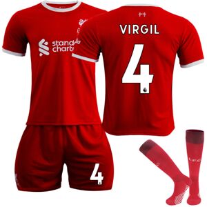 23-24 Liverpool Home Fodboldtrøje til børn nr 4 VIRGIL 10-11 years