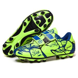 Xatilo Børn Rund Toe Magic Tape Sneakers Low Top Fodboldsko Fluorescerande grönt #2 28