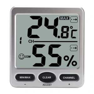 INF Indendørs digitalt termometer hygrometer Sølv Sølv