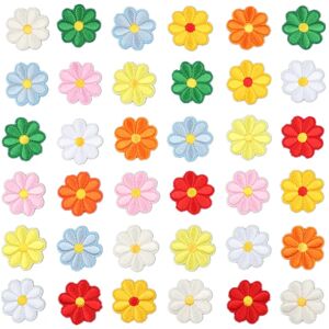 Sæt med 36 Iron-on Patches Mini Broderet Patch Flower Iron-on