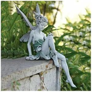 1 PC Siddende Fairy Statue, Harpiks Have Ornament Craft Landskabspleje