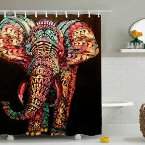 Et sæt (farverig elefant, ca. 180*180 cm) Design Shower Curta