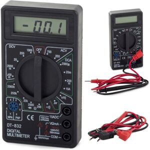 Mobil o Teknik Digitalt multimeter med LCD-signal Black