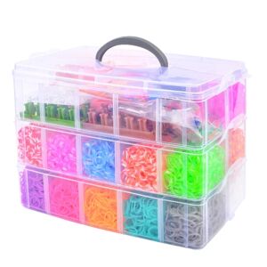 Mobil o Teknik Kæmpe Loom Bands Kit - 15.000 stk og masser af tilbehør. Multicolor