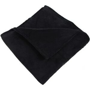 Pure Color Flanell Fleece Tæppe Sofa Ensfarvet Sengetæppe Lagen 70*100cm (sort)Sort Black