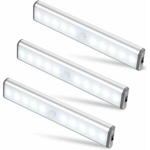 Unbranded 3pcs10LED genopladeligt hvidt lys batteri 10LED korridor lys skabslys, nødlys, natlys til børn