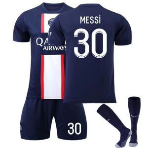 Unbranded Fodboldsæt Fodboldtrøje Trænings-T-shirt nr. 30 Messi Blue/White kids 28(150-160cm)
