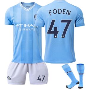 Unbranded 23-24 Manchester City Børnefodboldtrøje nr. 47 FODEN kids 24(130-140cm)