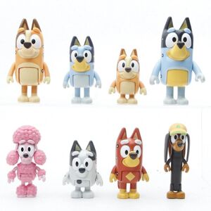 Taske med 8 artikulerede figurer - Bluey's Family and Friends (5,3 til 8,3 cm)