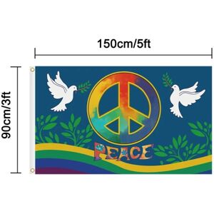 Fredsflag (90x150 cm (F)) fredsdueflag, fredsflag, polyester