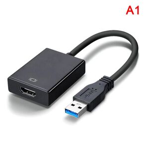 WINE HD 1080P USB 3.0 til HDMI-kompatibel konverter Black