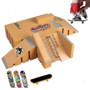 LEIGELE Minilegeret fingerskøjtebræt Spillested Kombinationslegetøj Børn Skateboardrampebane Pædagogisk legetøjssæt (LG)