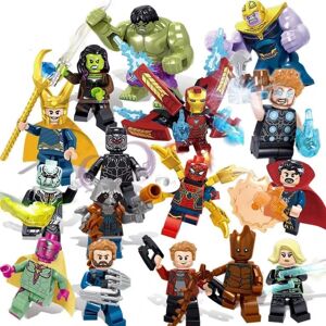 LEIGELE 16 stk Superhelte Action Figurer Minifigurer Byggeklodser Legetøjssæt 34044