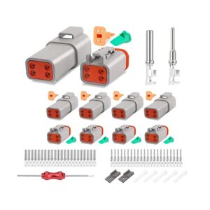 LEIGELE 5 sæt 4 Pin Dt Connector Kit, Vandtæt Dt Connector, Størrelse 16 Stemplede kontakter, Tætningsstik til bil