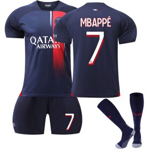 23-24 New Paris Home Børnefodboldtrøje 7 Mbappe Kids 20(110-120CM)