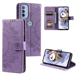 SKALO Moto G31 / G41 Mandala Pung Etui - Lilla Purple