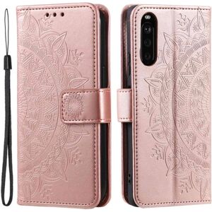 SKALO Sony Xperia 10 V Mandala Flip Cover - Rosa guld Pink gold