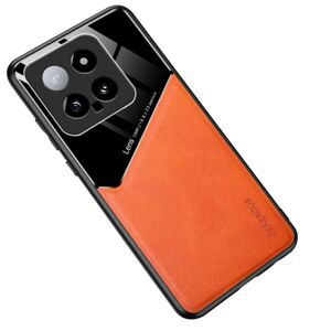 SKALO Xiaomi 14 5G The-V PU Leather Hybrid Cover- Orange Orange