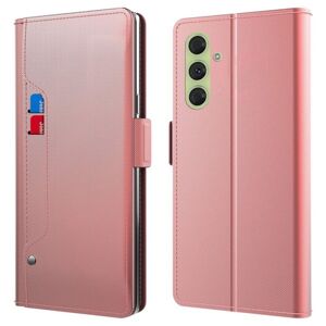 SKALO Samsung S24 Kortholder Mirror Flip Cover - Rosa guld Pink gold