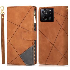 SKALO Xiaomi 13T/13T Pro BINFEN COLOR Præget Flip Cover - Brun Brown