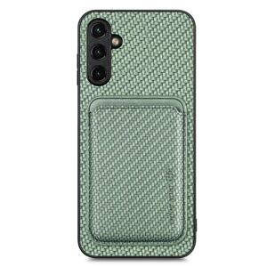 SKALO Samsung A54 5G Carbon Fiber Cover med kortholder - Grøn Green