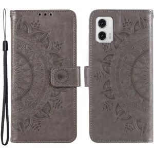 SKALO Motorola Moto G73 5G Mandala Flip Cover - Grå Grey