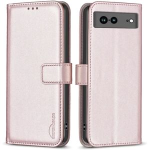 SKALO Google Pixel 7a BINFEN COLOR Præget Flip Cover - Rosa guld Pink gold