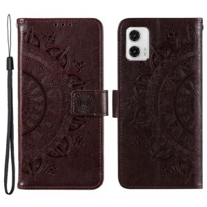 SKALO Motorola Moto G73 5G Mandala Flip Cover - Brun Brown