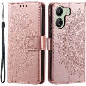 SKALO Xiaomi Redmi 13C 4G Mandala Flip Cover - Rosa guld Pink gold