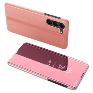 SKALO Samsung S24+ Clear View Mirror Etui - Rosa guld Pink gold
