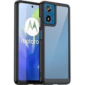 SKALO Motorola Moto G04 Stødsikker Clear Hybrid Cover - Sort Black