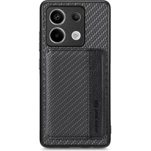 SKALO Xiaomi Redmi Note 13 Pro 5G Carbon Fiber Cover med korthol Black