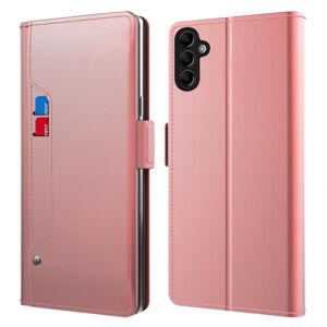 SKALO Samsung A14 4G/5G Kortholder Mirror Flip Cover - Rosa guld Pink gold