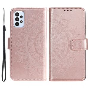 SKALO Samsung A23 5G Mandala Flip Cover - Rosa guld Pink gold