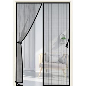 c Skærmdøre Jsdoin Magnetiske dørgardiner Flyscreen Anti-mygnetgardin med kraftige magneter og fuldramme magisk tape op til 90 cm x 210 Black 90x210cm