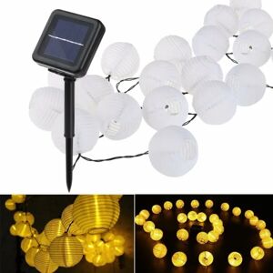 Megabilligt Solcelle Ris Lamp Light Loop Paper Lamp LED 3,5 m 10 Lanterner gul