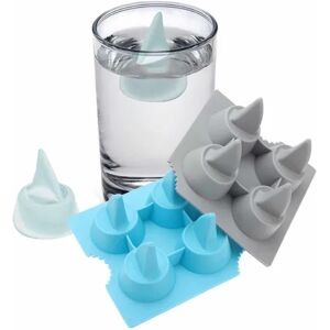 Megabilligt 2-pack er form Hajfena Shark Ice Cubes Ice Ice Cream Size Silicone blå