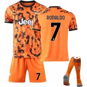 Børn/voksne Juventus Home & Set Fodbold Fodboldsæt - Perfet RONALDO-7-orange 26