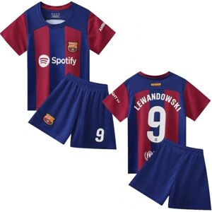 LEWANDOWSKI No.9 Jerseysæt Barcelona Træningsskjortedragt til børn Drenge Sæson 2023-24 - Perfet Size 30