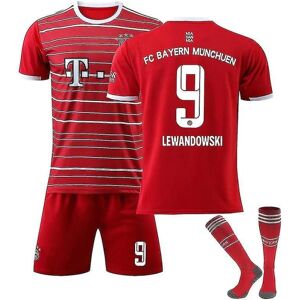 Lewandowski #9 Jersey 2022-2023 Ny sæson fodbold T-shirts sæt til børn og unge 2223 Barcelona Hjem Voksne Børn Komfort - Perfet Bayern Munich Home Kids 26(140-150CM)