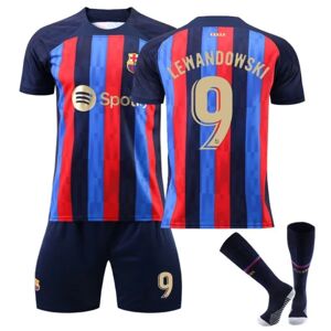 Barcelona Home Børne/voksen fodboldtrøje nr. 9 - Perfet Lewandowski L(175-180cm)