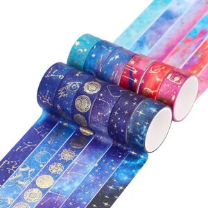 12 ruller tape sæt, stjernehimmel dekorative Washi tape 15mm x 2m - Perfet