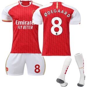 2023-2024 Arsenal Home Kids Fodboldsæt med nr. 8 Ødegaard Sokker 28