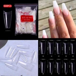 500 stk fransk T-form falske akryl negle kunst tips UV falsk negle - Perfet Transparent